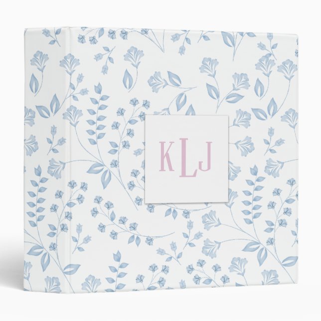 Blue Floral Avery Signature 1.5" Binder (Front/Spine)