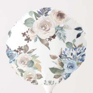 Blue Floral Baby Shower Balloon
