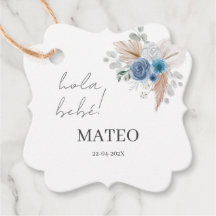 Blue Floral Baby Shower Boy Spanish