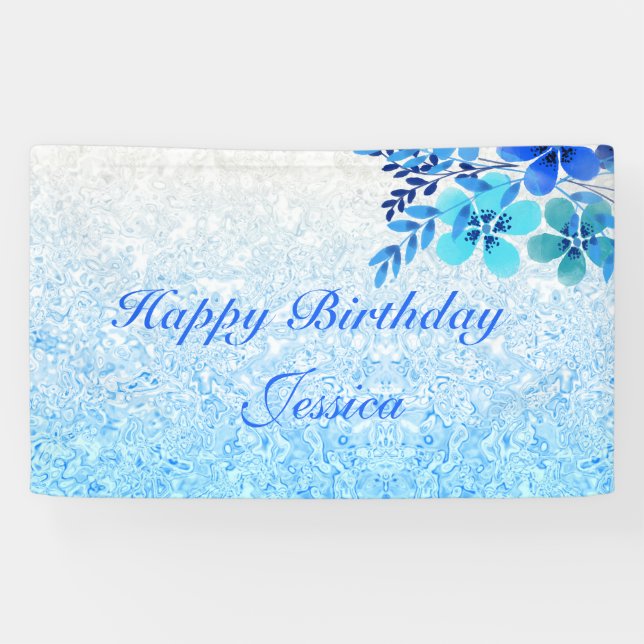Blue Floral Banner (Horizontal)