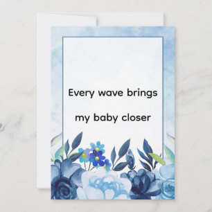 Blue Floral Birth Affirmation Art Holiday Card