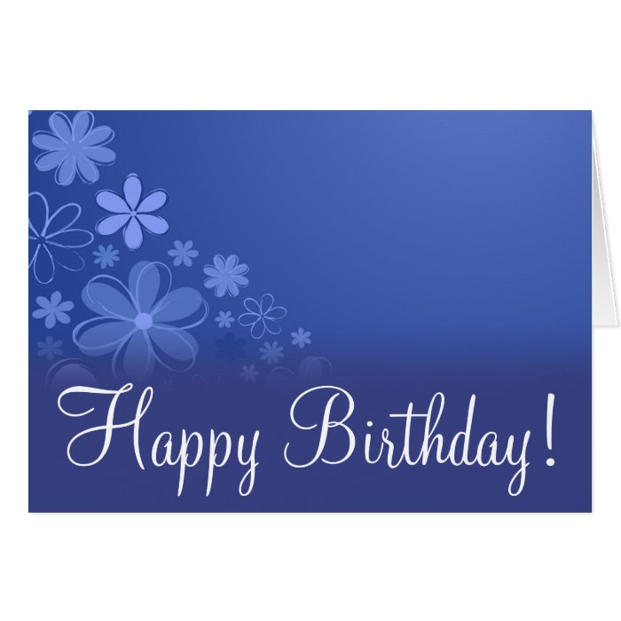 Blue Floral "Birthday Card"