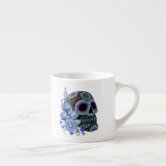 Skull Pattern Black and Cream Personalized Espresso Cup, Zazzle in 2023