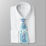 Blue floral Blessed Virgin Mary Our Lady of Grace Neck Tie<br><div class="desc">Blue Floral Blessed Virgin Mary Our Lady of Grace</div>