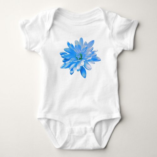  Blue floral blue flower cute blue daisy Baby Bodysuit