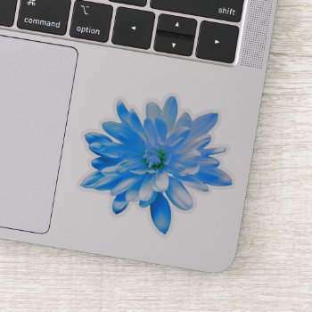 Blue Floral Blue Flower  Daisy Sunflower Sticker by Omtastic at Zazzle