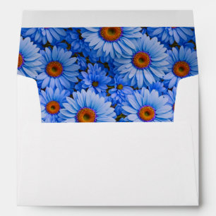 Blue floral blue sunflowers blue daisies pattern envelope
