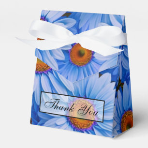Blue floral blue sunflowers blue daisies pattern favor boxes