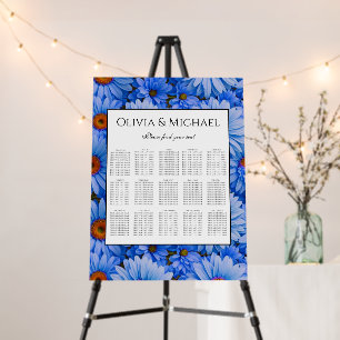 Blue floral blue sunflowers blue daisies pattern  foam board