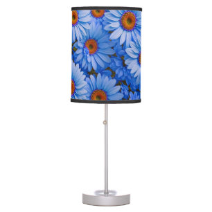 Blue floral blue sunflowers blue daisies pattern  table lamp