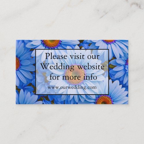 Blue floral blue sunflowers blue daisies QR code Enclosure Card