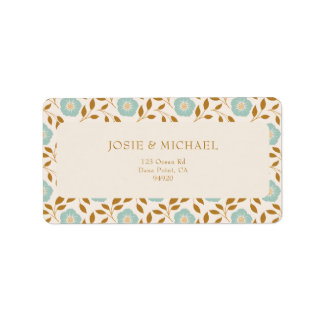 Blue Floral Boho Label