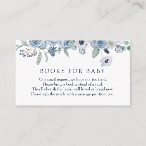 Blue Floral Books for Baby Enclosure Card