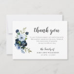 blue floral botanical funeral thank you note