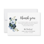 blue floral botanical funeral thank you note blue floral botanical funeral thank you note