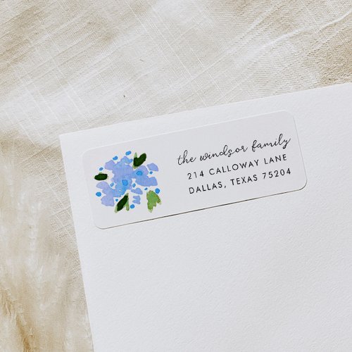 Blue Floral Bouquet Return Address Labels