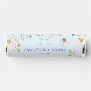 Blue Floral Bridal and Bow Bridal Shower Breath Savers® Mints