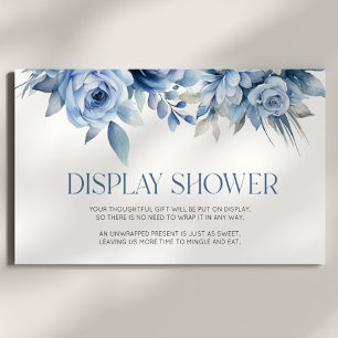 Blue Floral Bridal Baby Shower Display Shower Enclosure Card