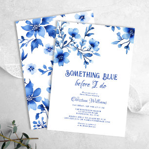 Blue Floral Bridal Shower Brunch Invitation