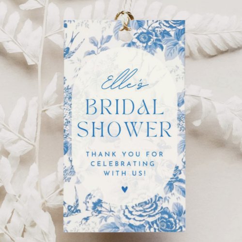 Blue Floral Bridal Shower Gift Thank You Tag