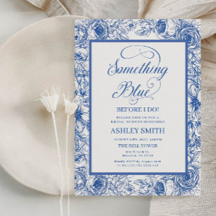Blue Floral Bridal Shower Invitation
