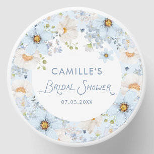 Blue Floral Bridal Shower Mini Candle Favor Favors