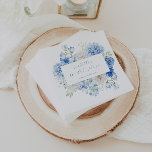 Blue Floral Bridal Shower Napkins<br><div class="desc">These bridal shower napkins feature a watercolor floral frame with elegant flowers in varying shades of blue and white,  perfect for a "Something Blue Before I Do" theme. With its sophisticated flower frame and attention to detail,  these napkins will set the tone for a memorable and elegant bridal shower.</div>