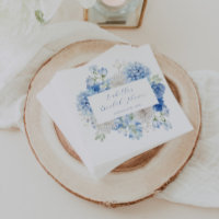 Blue Floral Bridal Shower Napkins