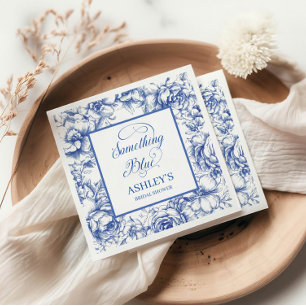  Blue Floral Bridal Shower  Napkins