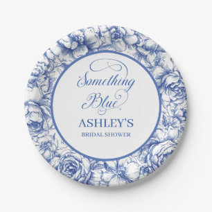 Blue Floral Bridal Shower  Paper Plates