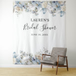 Blue Floral Bridal Shower  Photo Booth Backdrop<br><div class="desc">Blue Floral Bridal Shower Photo Booth Backdrop Find matching items by scrolling down and clicking on this collection. Change the background color by clicking "customize further"</div>