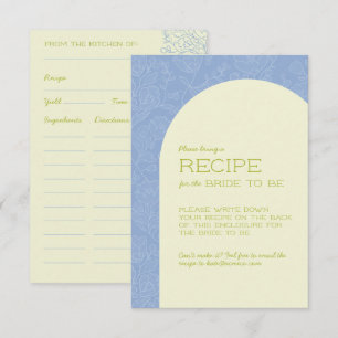 Blue Floral Bridal Shower Recipe Cards