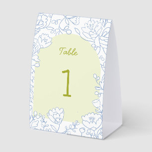 Blue Floral Bridal Shower Tabletop Sign