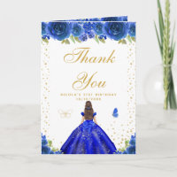 Blue Floral Brunette Hair Girl Birthday