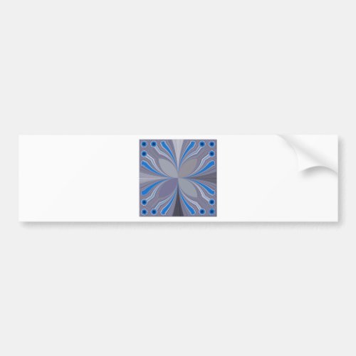 Blue Floral Bumper Sticker