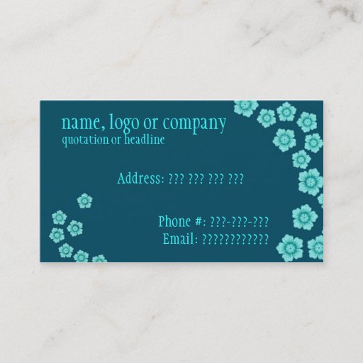Customizable Blue Floral Business Card