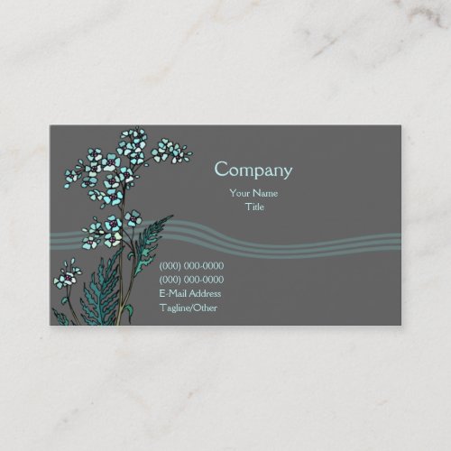 Blue Floral Business Card Template