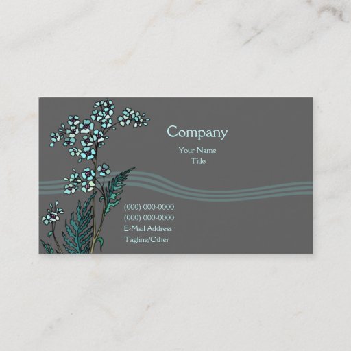 Customizable Blue Floral Business Card Template