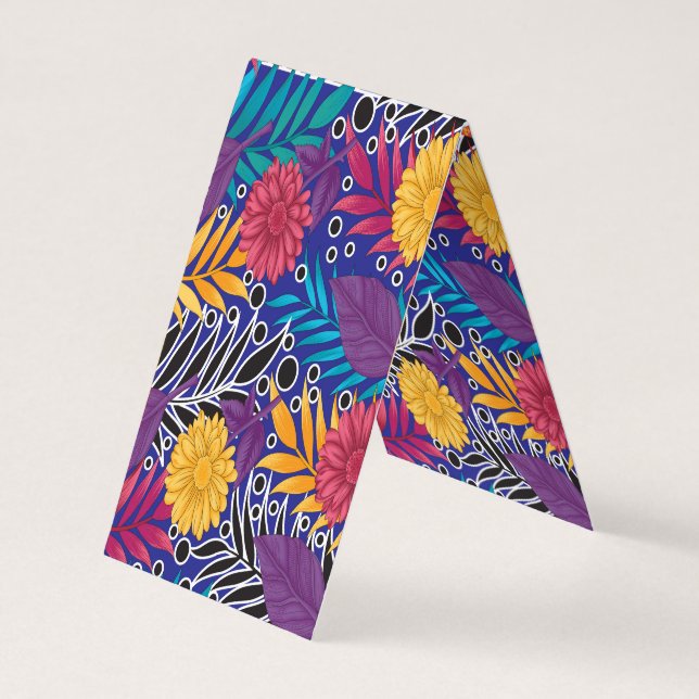 Blue & Floral Business Cards | Pretty, Unique (Back)