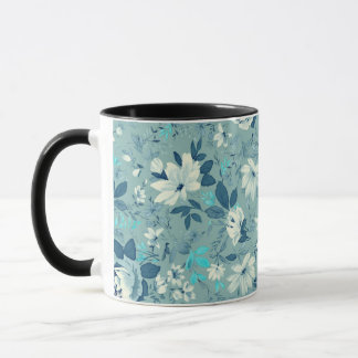 Blue Floral Ceramic Mug