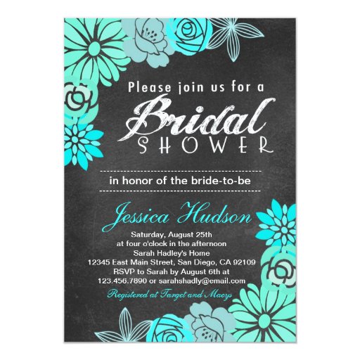 Chalkboard Bridal Shower Invitations 6