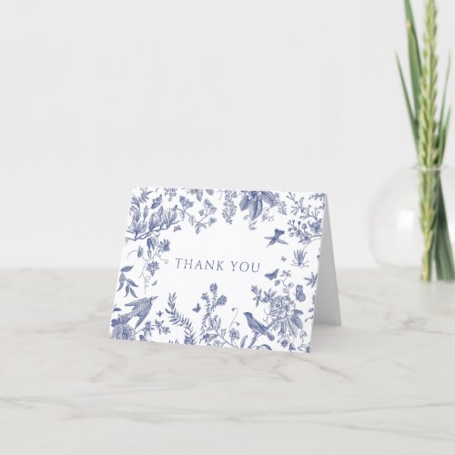 Blue Floral Chinoiserie Thank You Card