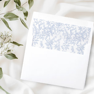 Blue Floral Chinoiserie Wedding Envelope Liner
