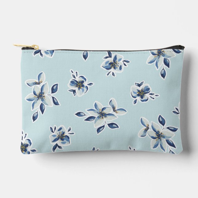 Blue floral cosmetic bag (Front)