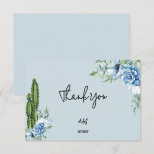 blue floral cowboy thank you card