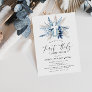 blue floral cross first communion invitation