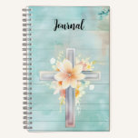 Blue Floral Cross Journal