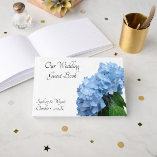 Blue Floral Custom Wedding Guest Book