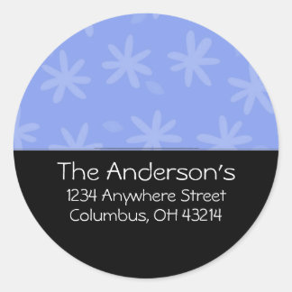 Blue Floral D1 - Return Address Labels