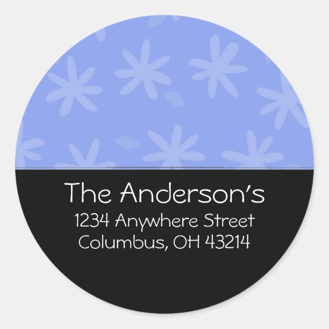 Blue Floral D1 - Return Address Labels (Front)